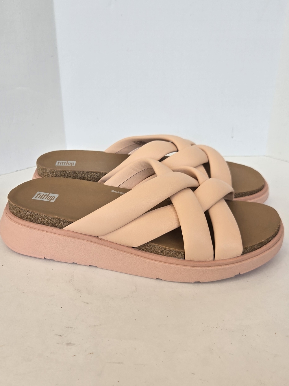 Fitflop Women's Peach Braided Slide Sandals